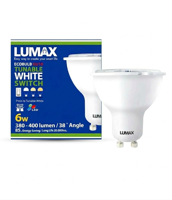 หลอด LED LUMAX 6w 380-400lm GU10 รุ่น 3สเต็ปเปลี่ยนแสงได้ L&E - Image 2